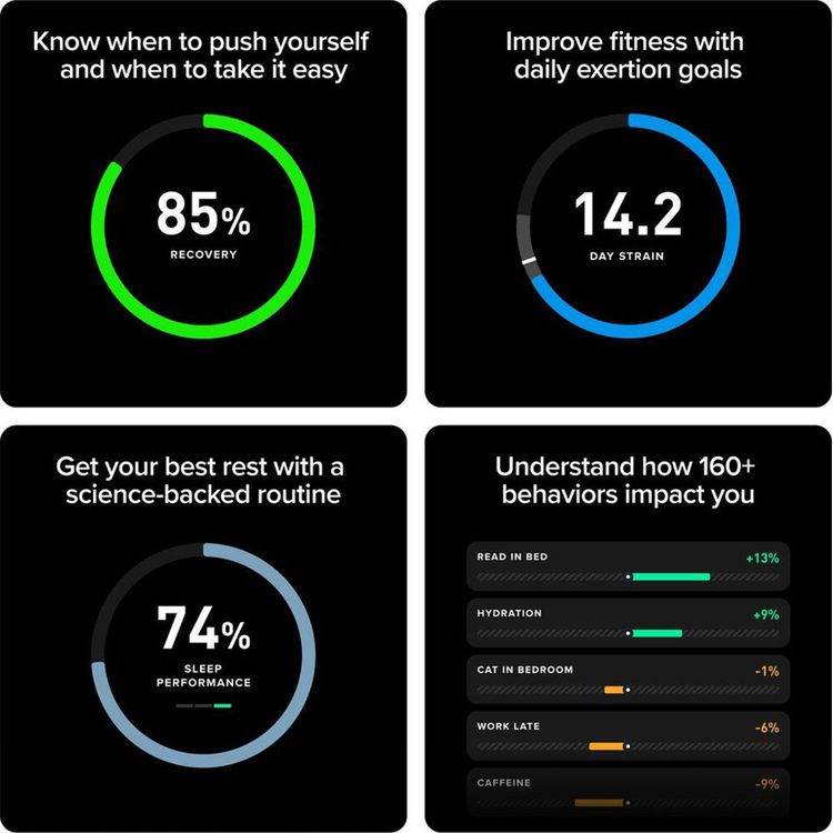 WHOOP wristband black wearable fitness tracker