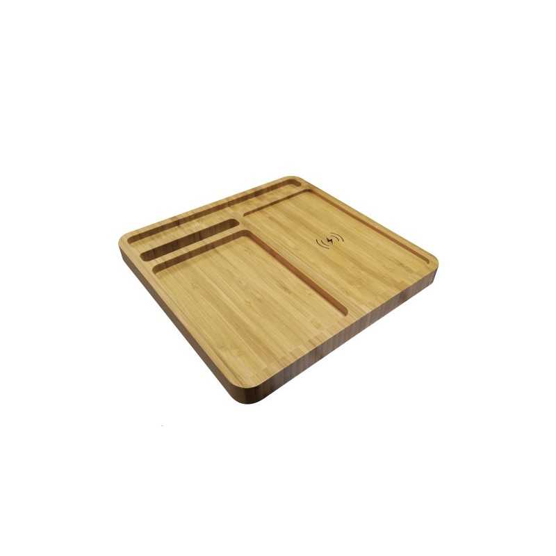 Bamboo Wireless Charger Docking Station – Eco-Friendly Fast Wireless Charging Stand for Smartphones & Devices