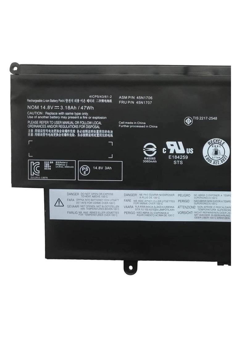 45N1706 45N1707 Laptop Battery Replacement for Lenovo Thinkpad 12.5" S1 Yoga 20CDS00500 20CDS00800 20CDS00700 Series(14.8V 47Wh)
