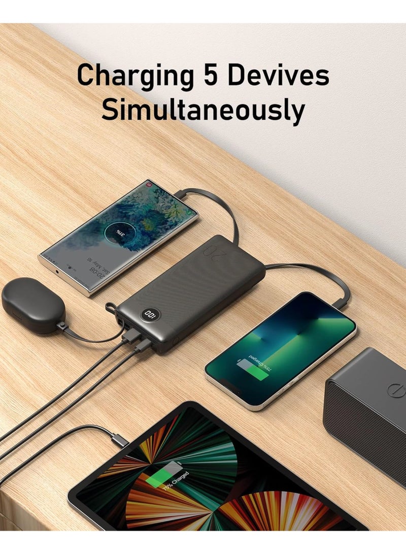VEGER 20000 mAh power bank charging iPhone and Samsung devices