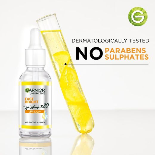 Garnier SkinActive Fast Bright 30x Vitamin C Booster Serum 30mlPersonal CareGarnier SkinActive Fast Bright 30x Vitamin C Booster Serum (30ml) is a potent brightening serum formulated to target dark spots, uneven skin tone, and dullness. Infused with 30x c