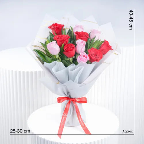 Valentine rose bouquet with 11 roses