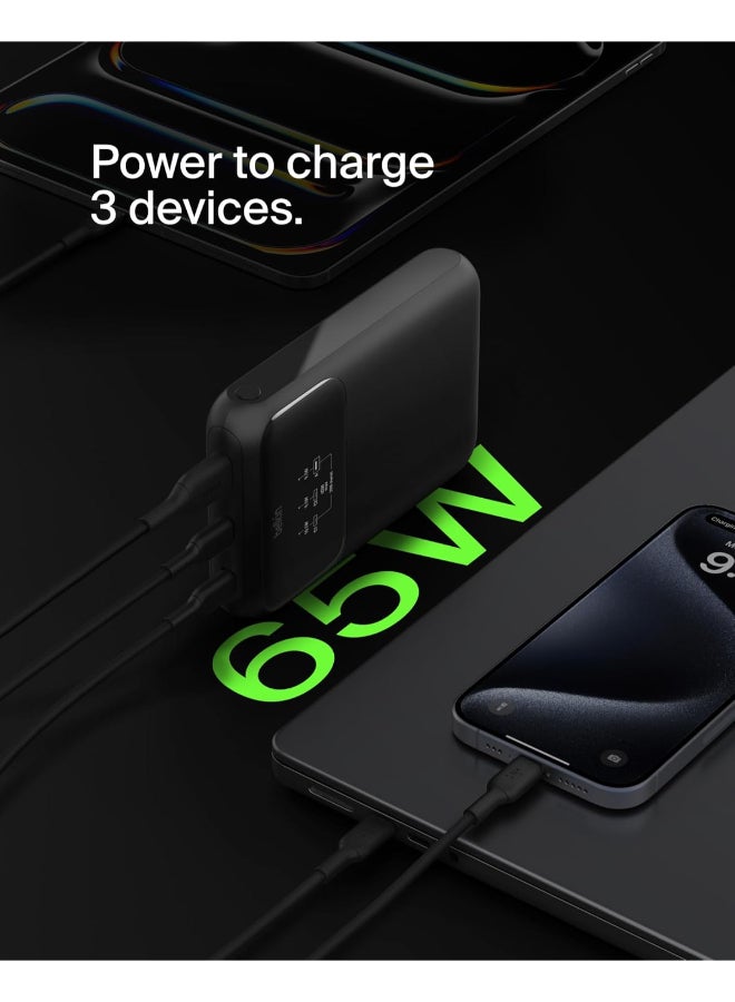 Belkin BoostCharge 20K 3-Port Laptop Power Bank – Black