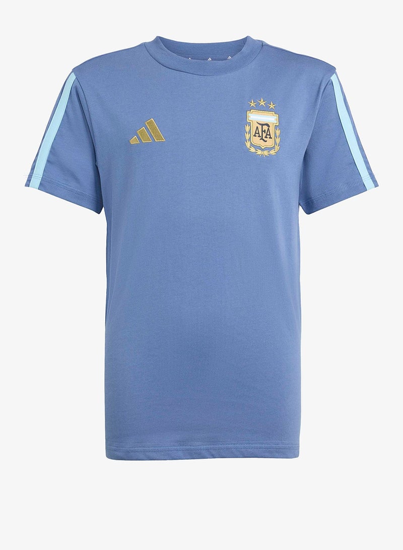 adidas Argentina DNA Youth T-Shirt – 3-Star Crest, Cotton Crew Neck, Kids Football Fan Tee
