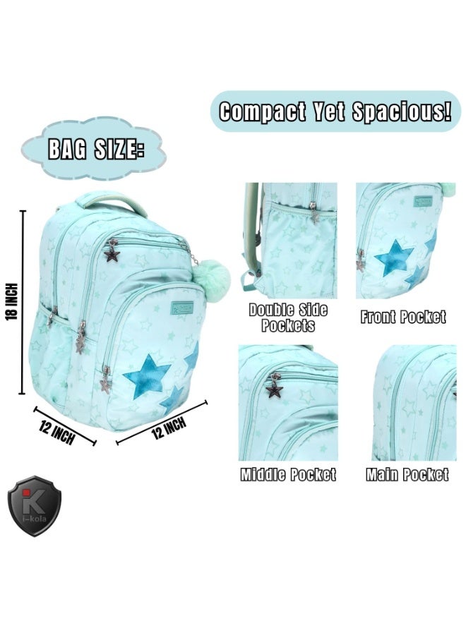i-kola Light Blue 18" Stitch School Bag