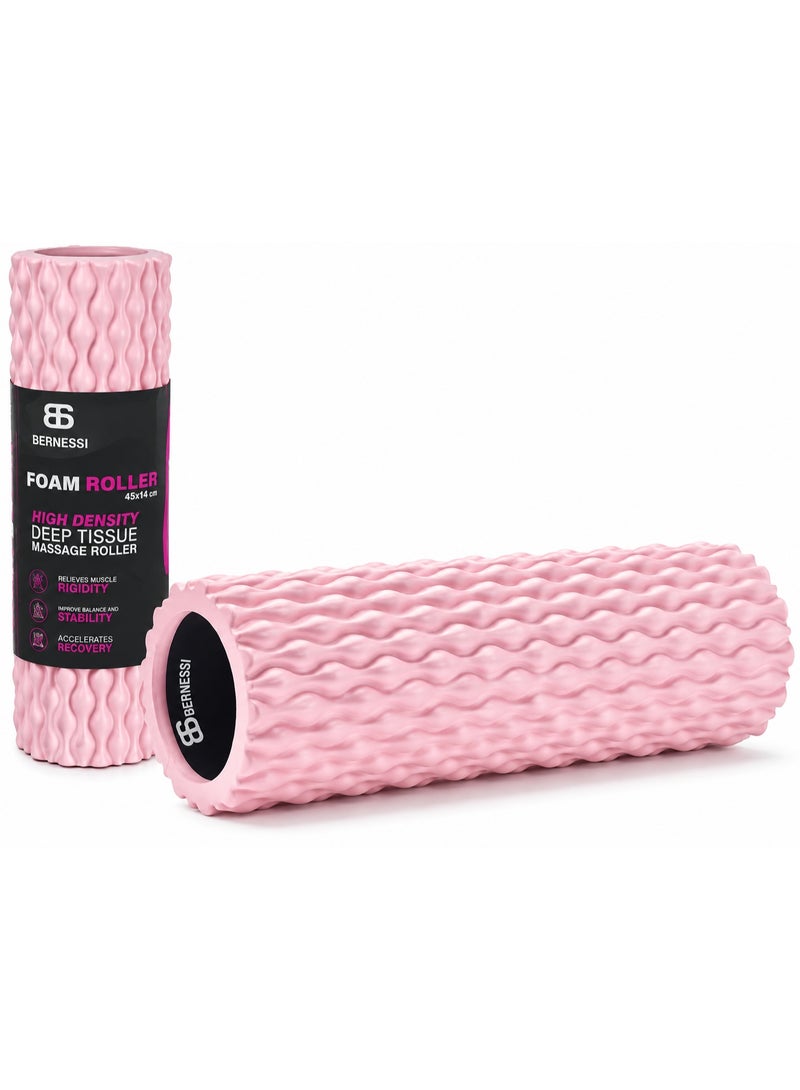 Bernessi 45 × 14 cm Foam Roller – Textured Muscle Massage Roller for Yoga, Stretching & Recovery