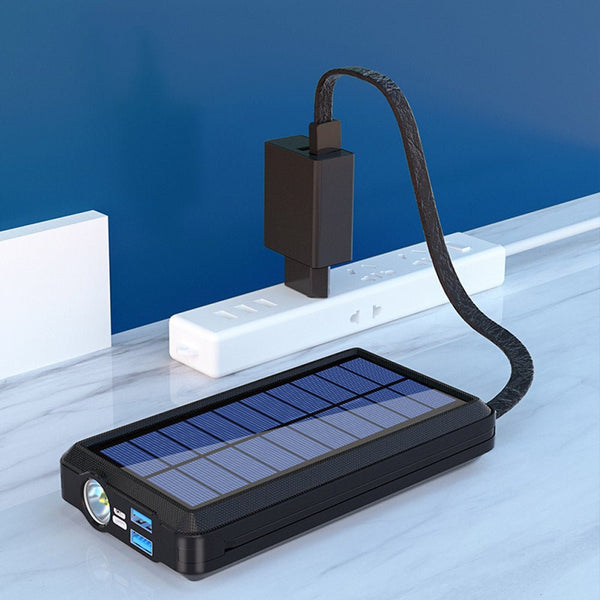 CRONY ES981S Solar Power Bank 20000mAh – LED Camping Light, 2×USB, Wireless, Solar Panel, Outdoor