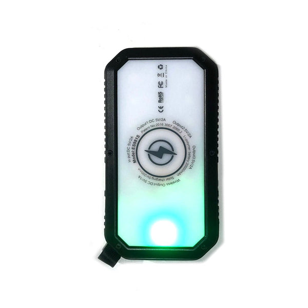 CRONY ES981S Solar Power Bank 20000mAh – LED Camping Light, 2×USB, Wireless, Solar Panel, Outdoor