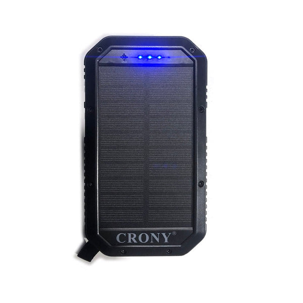 CRONY ES982 Solar Power Bank 40000mAh – Wireless Charging, 28-LED Lamp, 3×USB, Waterproof, Outdoor