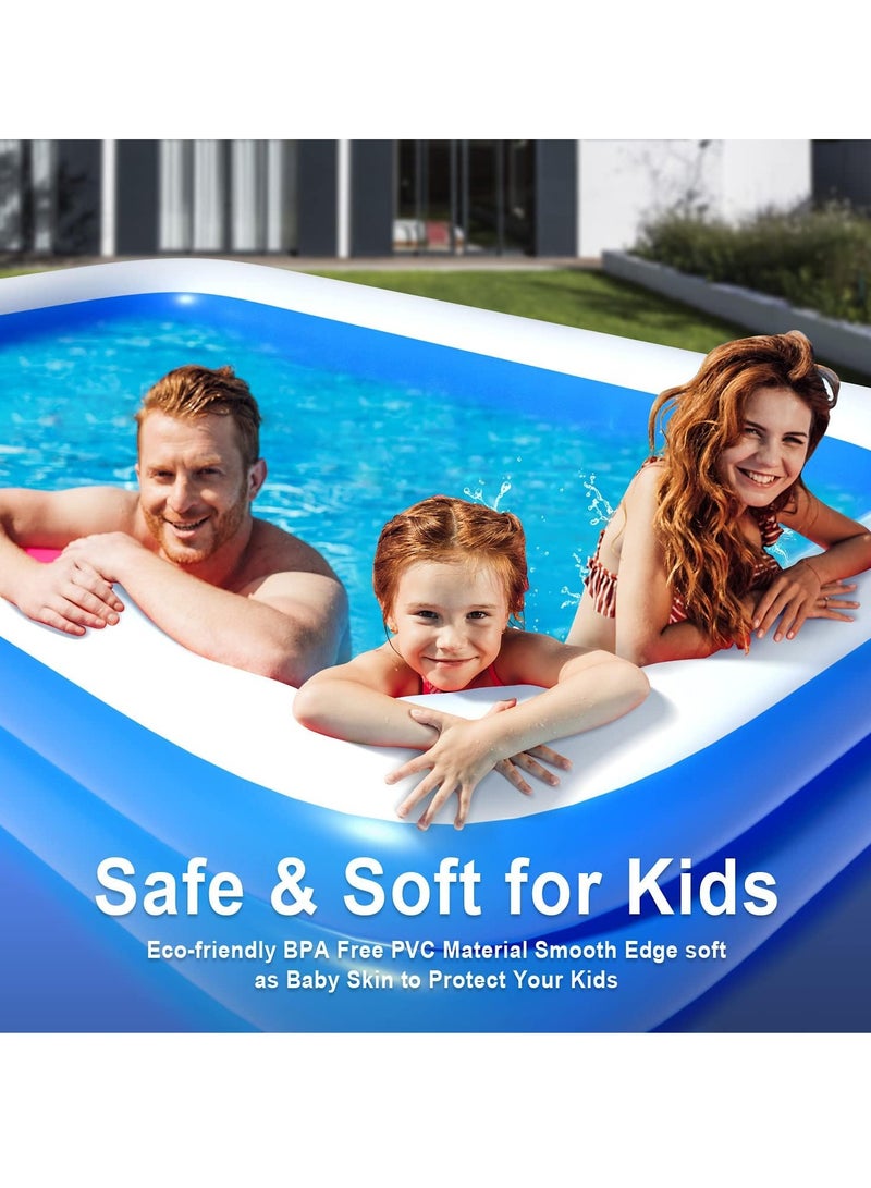 VUCATIN Inflatable Swimming Pool – Thickened Full-Sized Above Ground Family Pool, 388 x 195 x 60cm