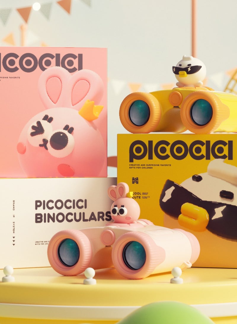 PICOCICI binoculars with packaging on a yellow surface