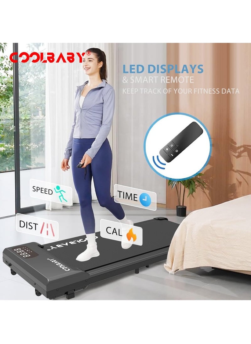 COOLBABY Under Desk Treadmill, 2 in 1 Quiet Treadmill for Office and Home, Portable Office Treadmill with Remote Control, LED Display, Running Mat for Walking and Jogging, Under Desk TreadmillEquipments2-in-1 Walking & Jogging Treadmill – Switch effortles