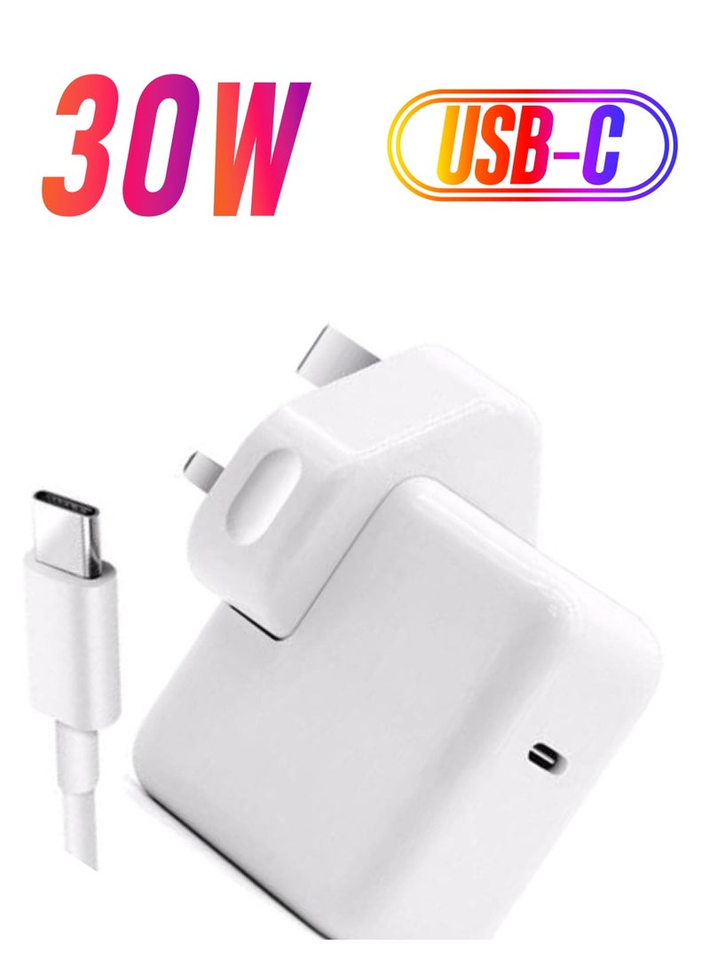 29W/30W Type C Adapter Compatible for Apple Macbook Pro 13-Inch and 15-Inch 2017 White