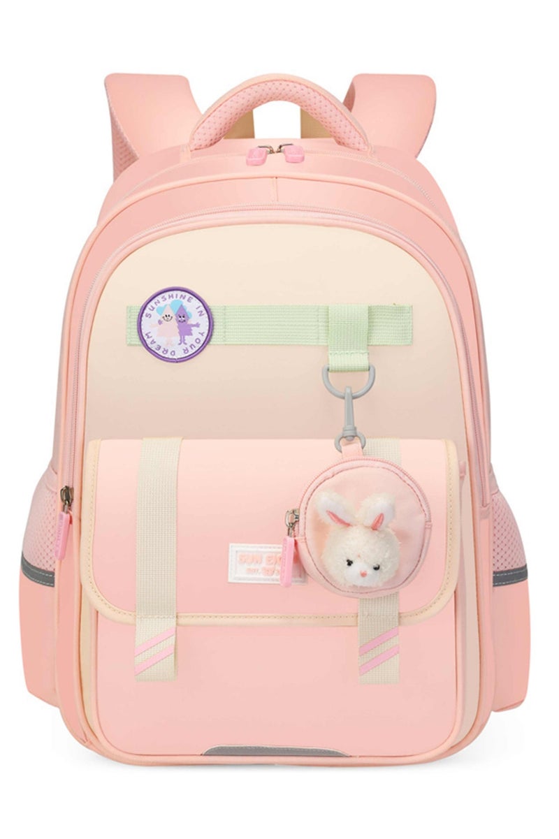 SUN EIGHT SE22222 16.5" Lightweight School Backpack – Water-Resistant Polyester Daypack for Girls, Pink