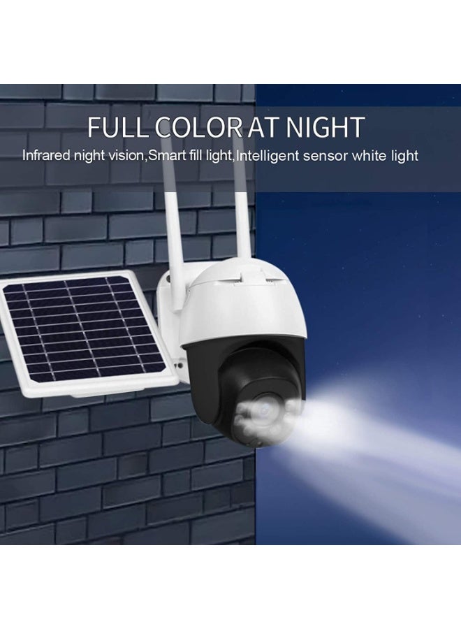 Solar Security Cameras Wireless Outdoor, 2K 3MP Pan Tilt 355° View IP65 Waterproof Rechargeable Battery Powered PTZ WiFi Camera with PIR, Color Night Vision,2-Way Talk,Cloud/SD