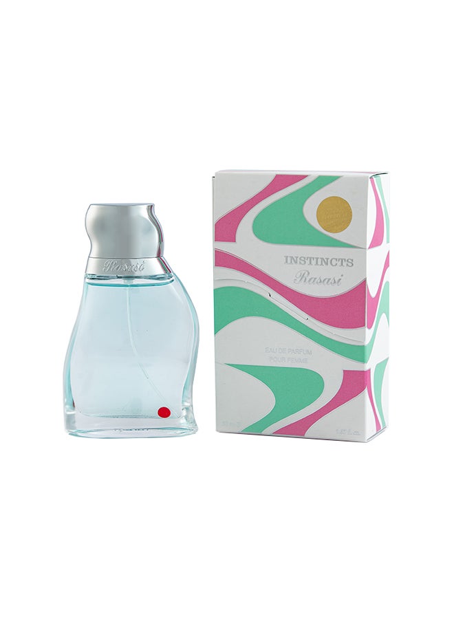 Rasasi Instincts EDP Perfume for Women 50mlPerfumes & FragrancesBase Note: Himalayan Cedar, AmberHeart/Middle Note: Jasmine, Heliotrope, Hibiscus, Damask RoseTop Note: Pepper, Freesia