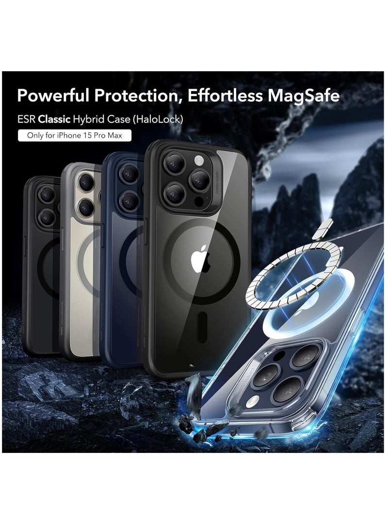 iPhone 15 Pro Max Case, Compatible with MagSafe, Military-Grade Protection, Yellowing Resistant, Scratch-Resistant Back, Magnetic Phone Cover for iPhone 15 Pro Max, Classic Series, Clear