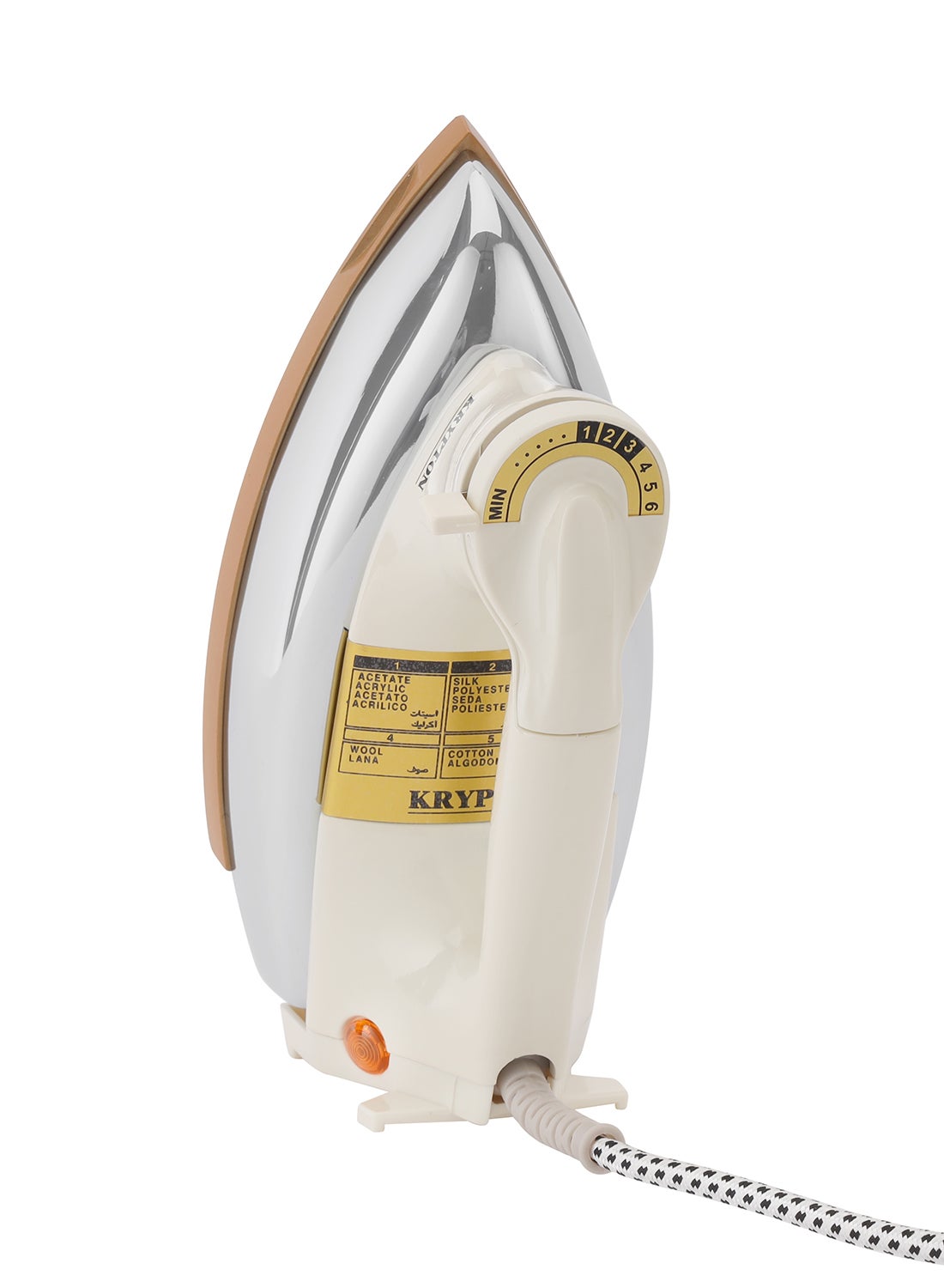 Krypton Automatic Dry Iron 1200 W KNDI5218 - White /GoldenHome AppliancesNewly designed iron ensures effortless ironing and helps easily remove stubborn wrinkles and creases. 60-micron Teflon coating that offers smooth and non-stick ironing results on any