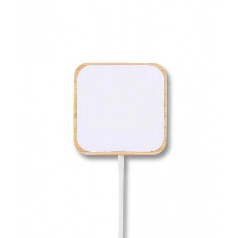DOMITZ 15W Square Bamboo MagSafe Wireless Charger – Eco-Friendly Fast Charging Pad for iPhone & MagSafe Devices