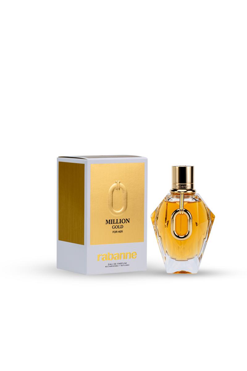 Paco Rabanne Million Gold EDP For Women 90mlPerfumes & FragrancesGalvanized in a snap, indulge in the thrill of golden success. Million Gold for Her perfume radiates the ecstatic glittering energy that gets you high on gold. Dive into a world of exhilarat