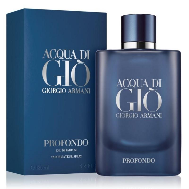 Armani Acqua Di Gio Profondo For Men Eau De ParfumPerfumes & FragrancesA fougère aromatic aquatic scent with notes of fresh green mandarin and marine notes, spicy nuances of aromatic essences, a woody mineral dry-down that gets softened with patchouli & m