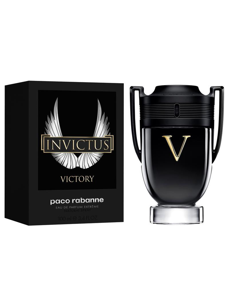 Paco Rabanne Invictus Victory Eau De Parfum For MenPerfumes & FragrancesThe new Invictus Victory extreme eau de parfum seizes with its power and seduces with its freshness. Instantly, citric lemon notes flow. The woody fragrance of incense strengthens the