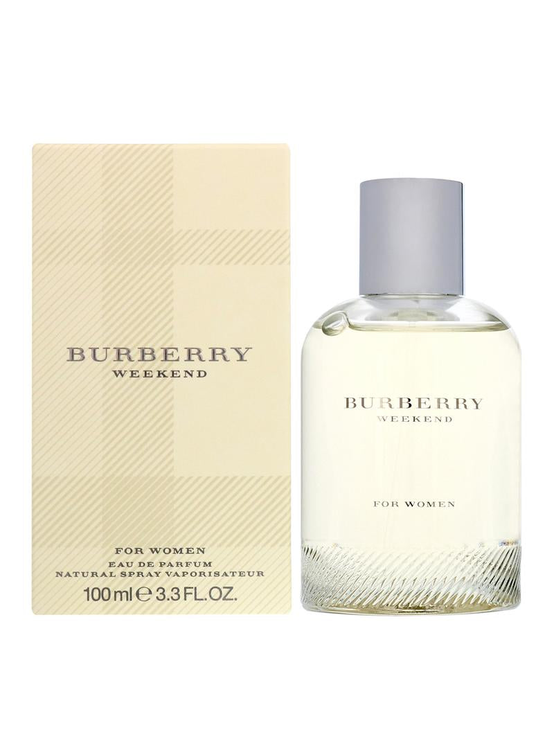 Burberry Weekend For Women Eau De Parfum 100mlPerfumes & FragrancesA sheer fragrance with top notes of tangerine, tree sap and Reseda plant Delicate floral heart notes of wild rose, peach blossom, iris and hyacinth, invigorated by a subtle splash of necta