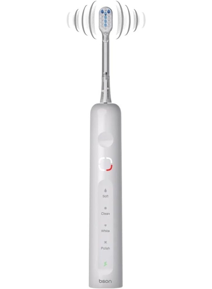 Bson AI Smart Gyroscopic Toothbrush – 40° Vibro-Sonic, 12x Whitening, 4 Modes, Wake-Up, Travel Lock