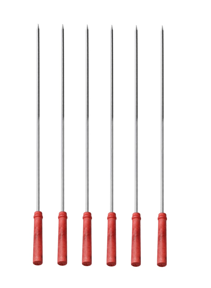 Royalford RF11681 BBQ Square Skewers Set – 6-Piece Stainless Steel, 50 cm