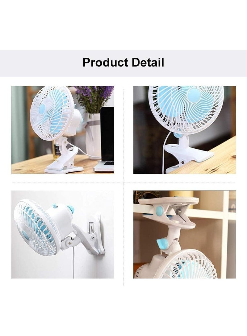 BURAQ 8-Inch 3-in-1 Clip Fan – White