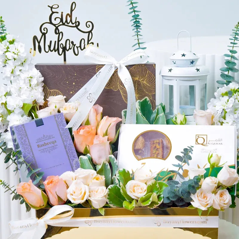 Eid Noor Luxe Hamper – Premium Eid Gift Basket with Luxury Festive Assorted Treats & Elegant Packaging