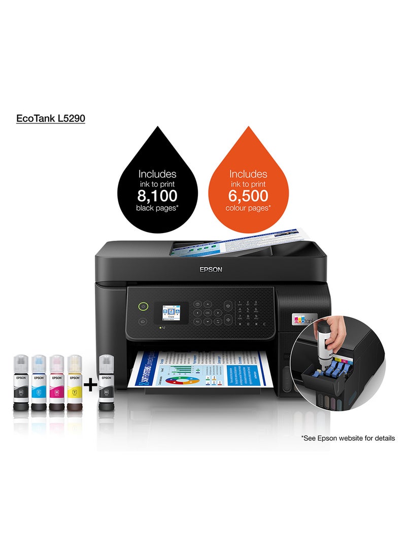 Epson EcoTank L5290 All-in-One Ink Tank Printer – 4-in-1, ADF, Wi-Fi, Ethernet, Fax, 100-Page Memory