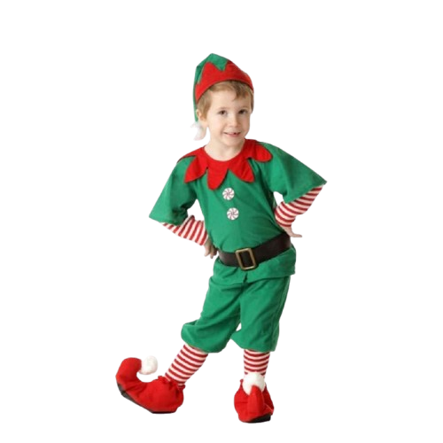 Kids Christmas Elf Santa Helper Costume for Boys
