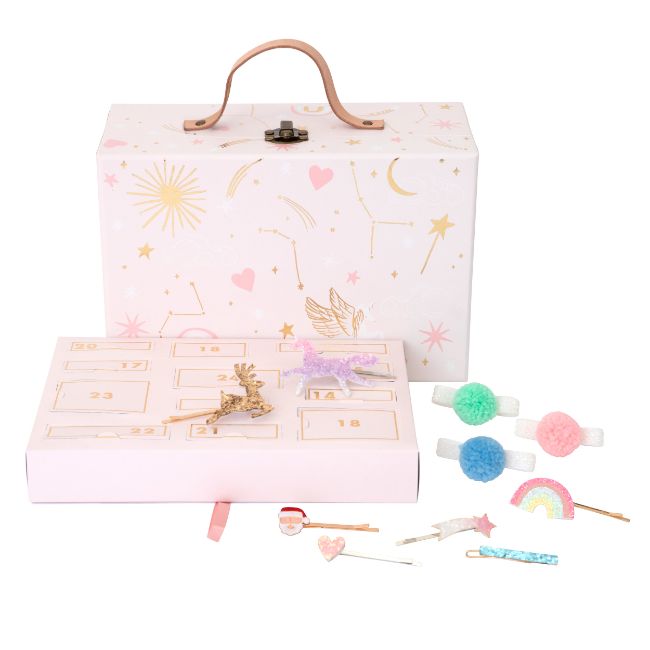 Hair Accessories Advent Calendar Suitcase – Meri Meri pink suitcase