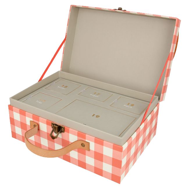 Wooden Dog Advent Calendar Holiday Countdown with Wooden Dog Figures