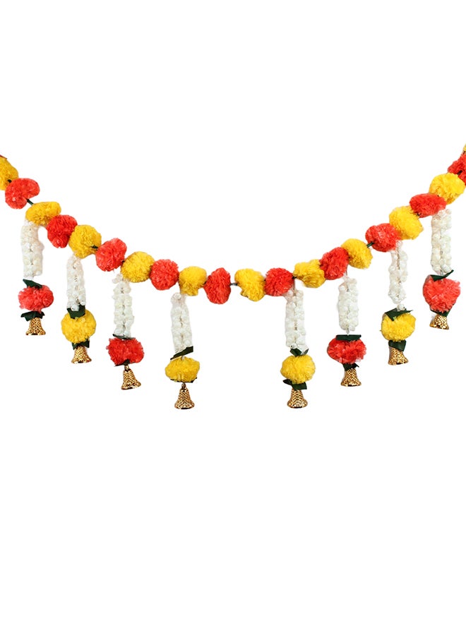 Pompom Toran With Bell Multicolor 106.0 cmTraditional Handmade Diwali Decoration