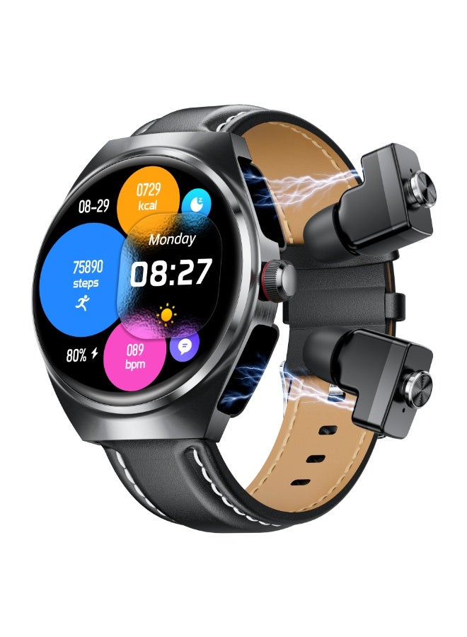 Merlin Actilife Smartwatch with Builtin Bluetooth Earbuds 2.0” TFT Display 100  Sports Modes HRV and Heart Rate Monitor Sleep Tracking TWS Calling Water Resistant – 2 Year Warranty