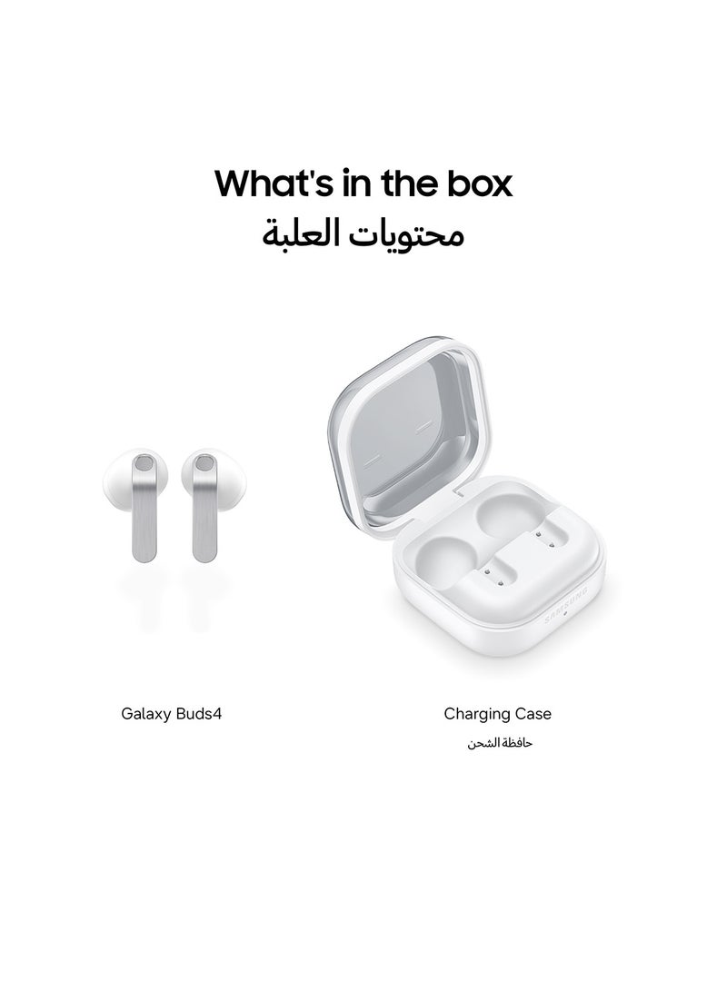 Samsung Galaxy Buds4 Wireless Earbuds, Real Metal Blade Design, Adaptive Noise Control, Super Clear Call, 1-Way Speaker, Bluetooth, Seamless Connection