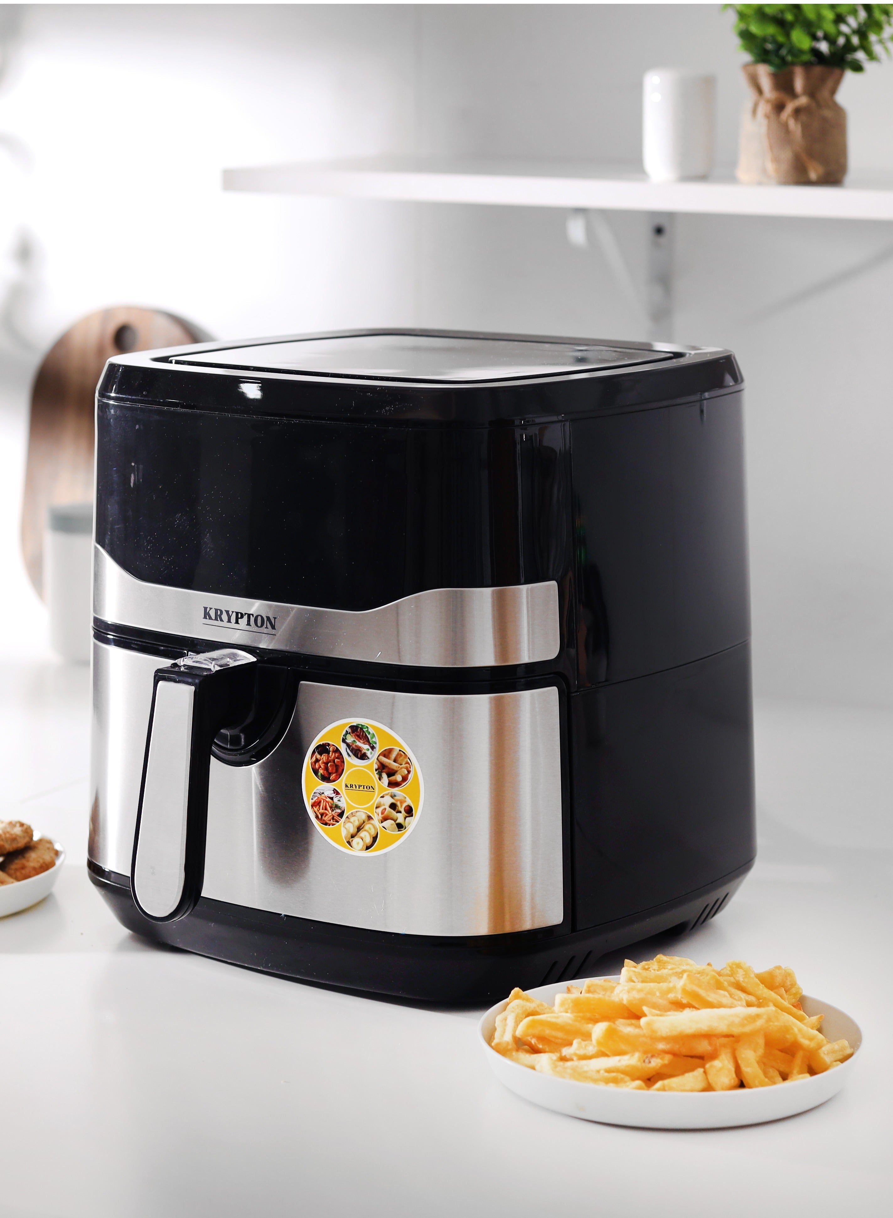 Krypton-Digital Air Fryer 7.5L Capacity with 5.5L Inner Basket | With VORTEX Air Frying Technology, Digital Display with Touch Screen 1600W KNAF6358NKitchen AppliancesA 7.5 L digital air fryer with a 5.5 L detachable inner basket to prepare the tastiest f