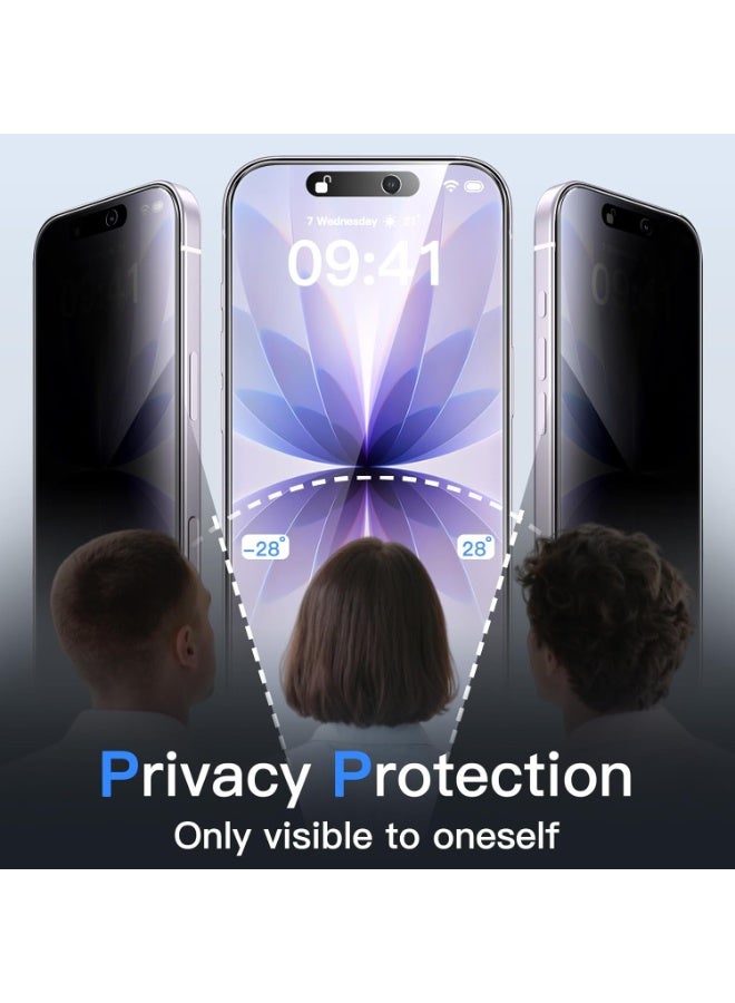 Privacy Screen protector compatible with iPhone 17 Screen Protector Tempered Glass Anti-Glare HD Full Coverage Easy Installation Scratch Resistant 9H Hardness FOR iPhone 17