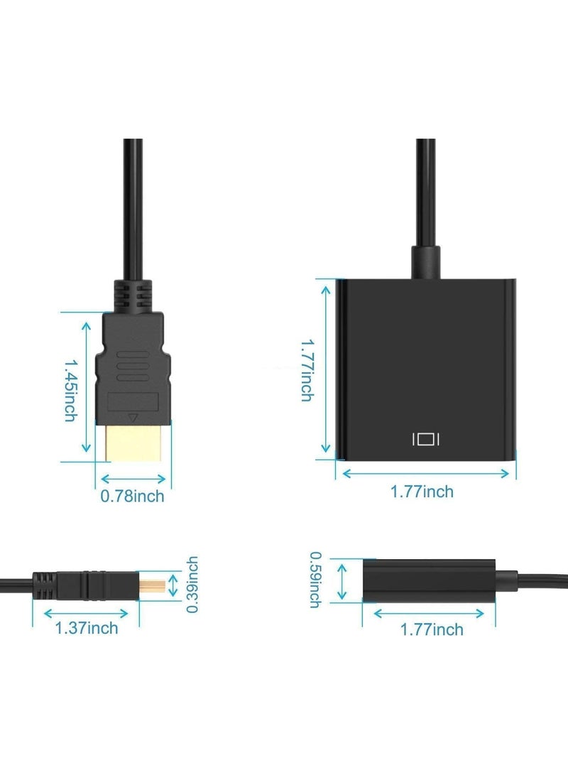 DP to VGA Converter, DisplayPort to VGA Adapter, DP To VGA Male to Female Adapter for DP Port Devices,Computer and Older Generation PC, Black