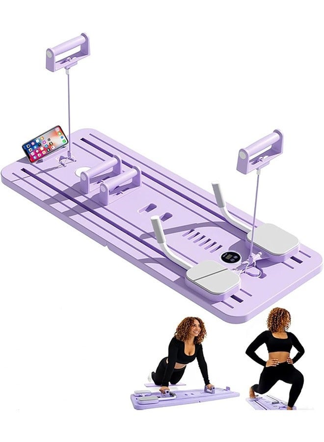 Gravity 5-in-1 Pilates Board Foldable Reformer with Timer Purple