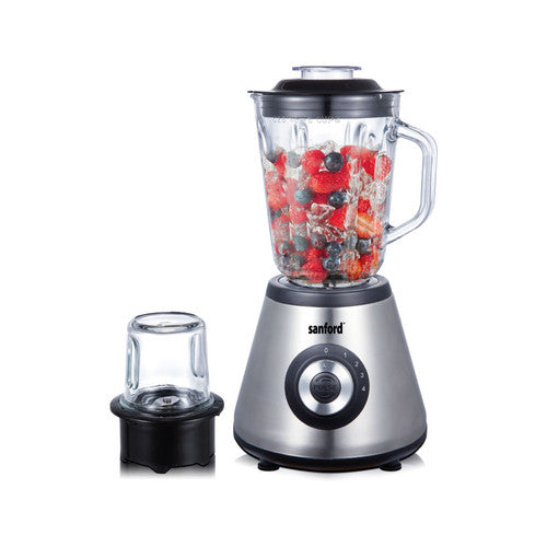 Sanford 2 In 1 Blender 600 W 1.5L- SF6815BRKitchen Appliances2 in 1 Blender & Grinder. High Quality and Luxury Design. 600 Watts, 100% Powerful Copper Motor. 4 Speeds Control with Pulse Function. 1.5l Gloss Blending Jar with 6pcs Blade. 150 gram Gloss Gri