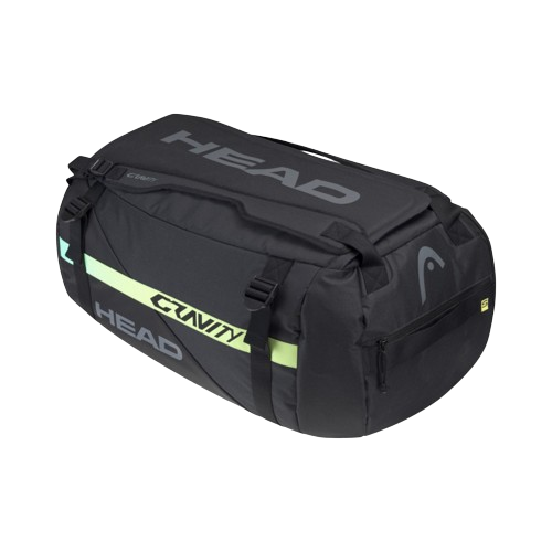 Head Gravity R-PET Duffle BagEquipmentsEco-conscious and style-conscious tennis players will adore the GRAVITY R-PET DUFFLE BAG TENNIS BAG, which is made from recycled PET bottles, and has a contemporary, urban aesthetic in keeping with the GRAVITY racque