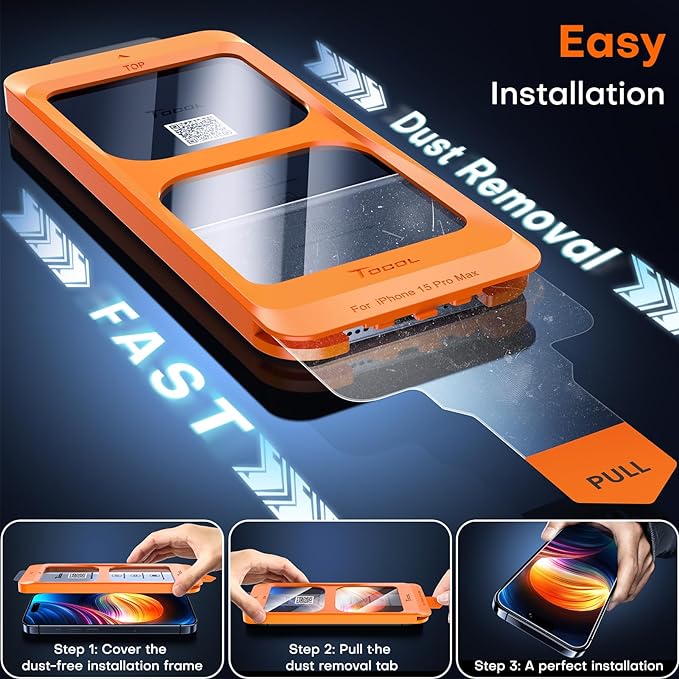 2 Pack iPhone 15 Pro Max Screen Protector 6.7 Inch – Military Grade, Shatterproof, Case Friendly, No Bubbles & Easy Installation for UAE