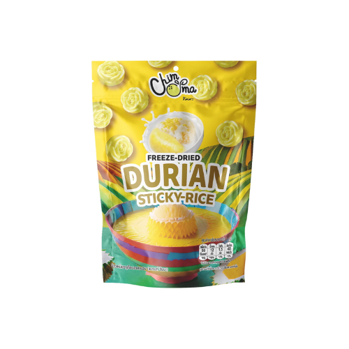 CHIMMA Freeze-Dried Durian Sticky Rice 20g | Crispy Thai Durian Sticky Rice Snack | Asian Dessert