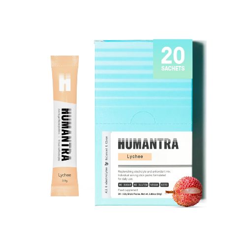 Humantra Lychee Electrolyte Drink – Hydration Support Powder with Essential Vitamins & Minerals for Energy, Recovery & Daily Wellness