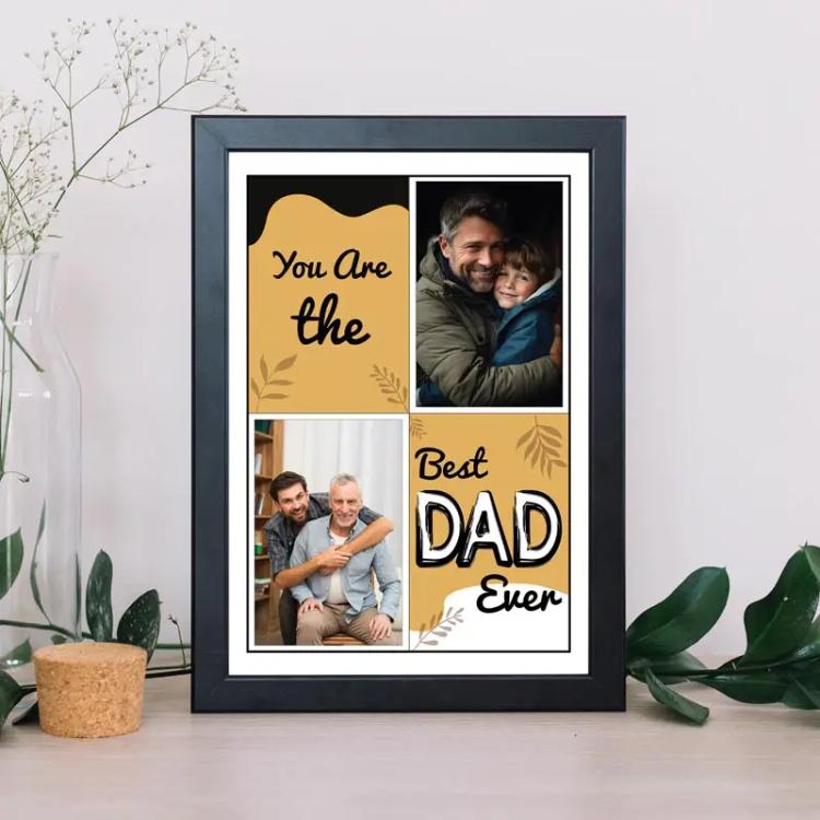 Best Dad Ever Personalised Photo FrameChocolate & ConfectioneryPersonalised Photo Frame, Synthetic Fiber Frame, Front - Acrylic Transparent Sheet for Safer Use, Back - MDF Sheet, Frame Dimension - 21x30cm.