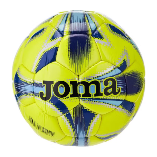 Joma Dali Soccer Ball Size 4 – Yellow Fluor/Navy, 32-Panel TPU, Hand-Stitched, Grass & Turf