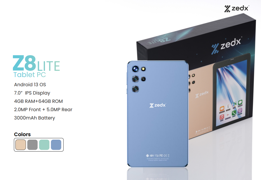 Zedx Z8 Lite Kids Tablet – 7.0″ IPS display